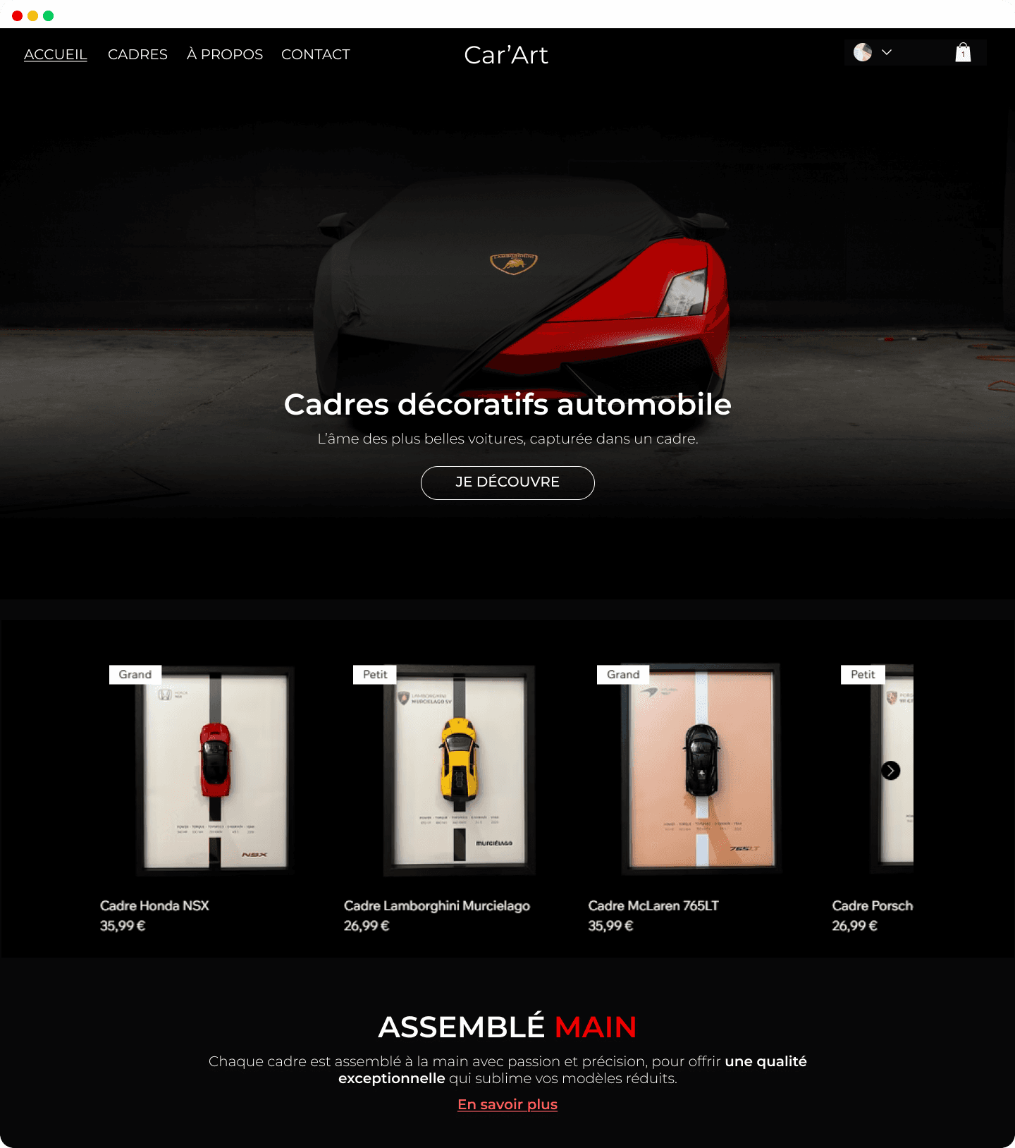 Réalisation Kodee : Car'Art Shop